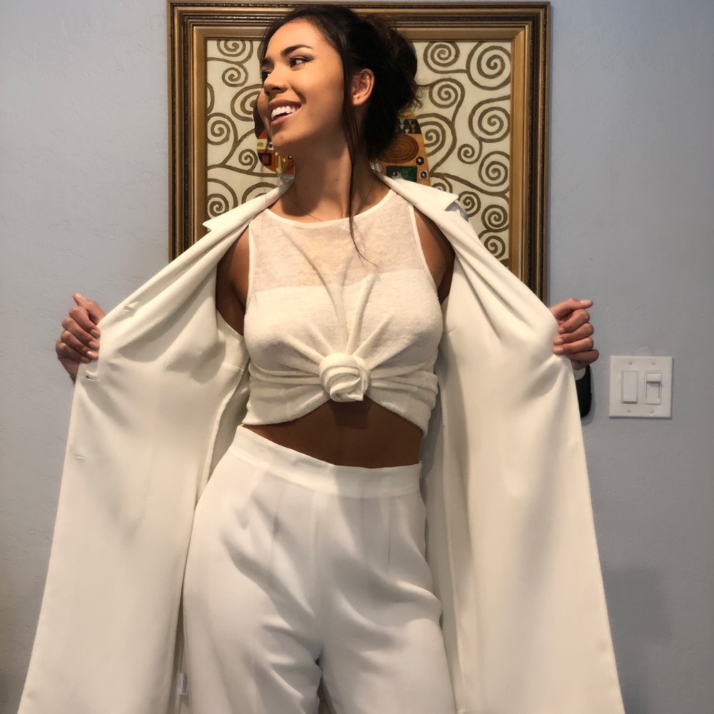 3 piece cream suit
